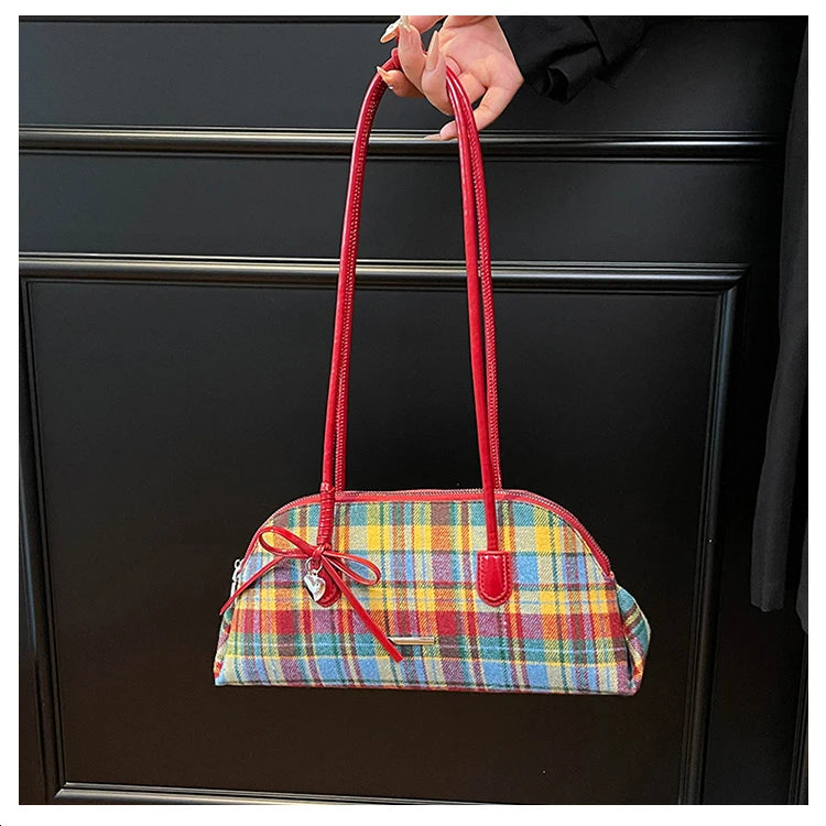 Retro American Style Crossbody Bag Women's Handbag Fashionable Handheld Bag Casual Single Shoulder Bag Simple Style Handbag - Ice Cream Cake