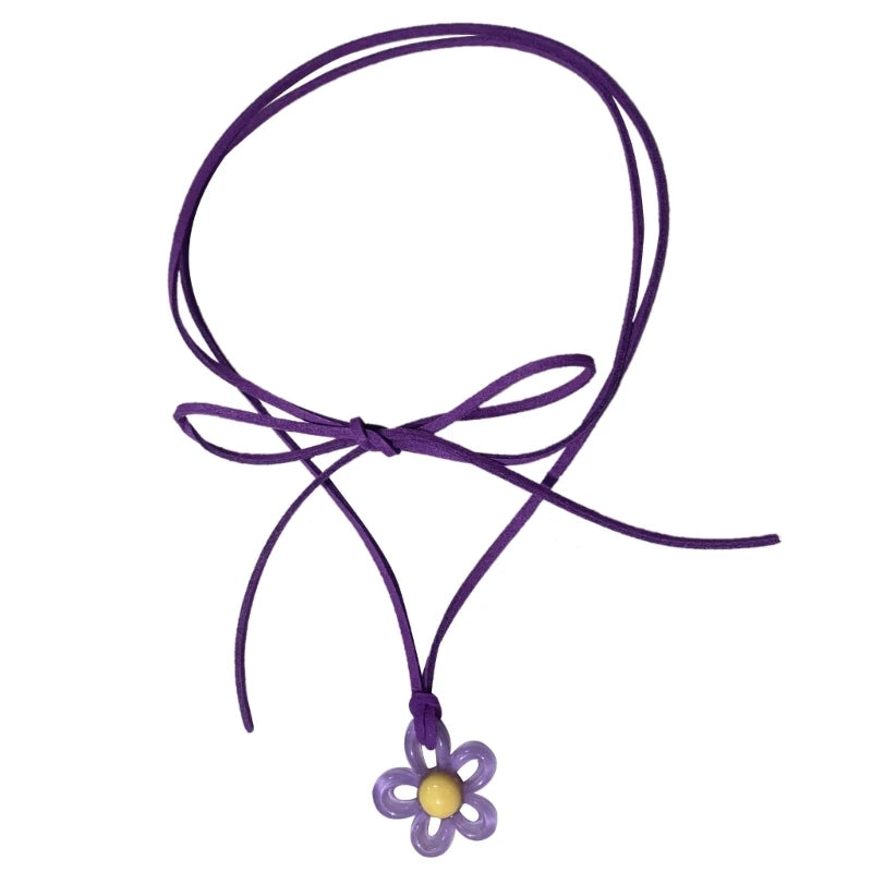 y2K Glossy Daisy Rope Necklace