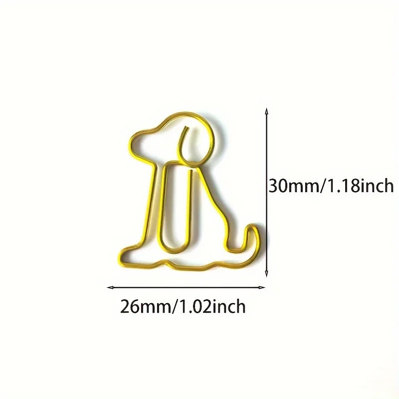 20pcs Colorful Animal Paper Clips - Cute Sitting Dog Design, Iron Material, Perfect for Office Organization - Ice Cream Cake