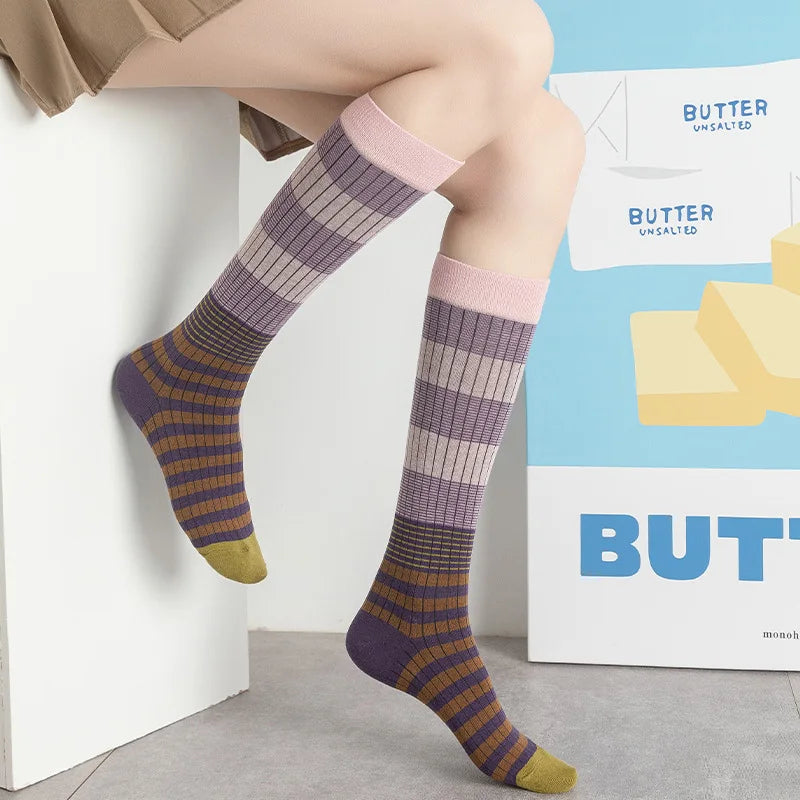 Mix Color Stripe Socks - Ice Cream Cake
