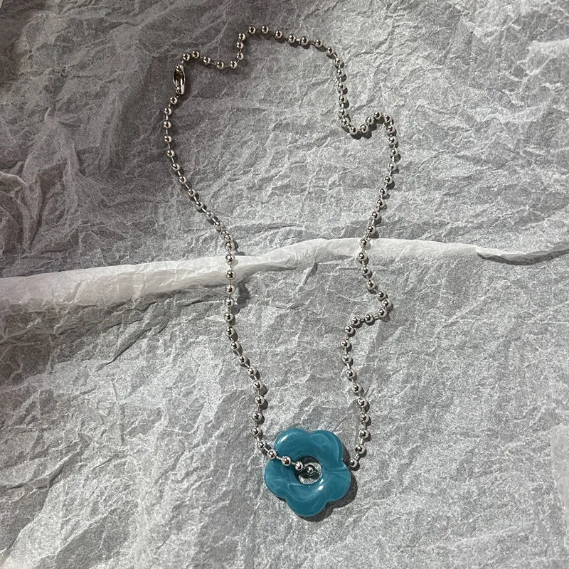 y2k Flower Pendant Necklace
