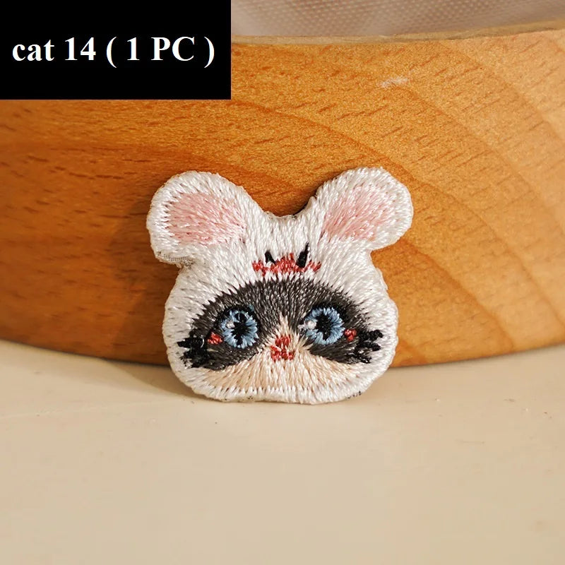Kitty Cat Embroidered Iron on Patch (15 Designs) - Ice Cream Cake