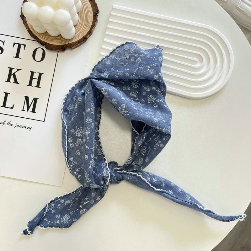 Floral Print Cottagecore Scarf - Ice Cream Cake