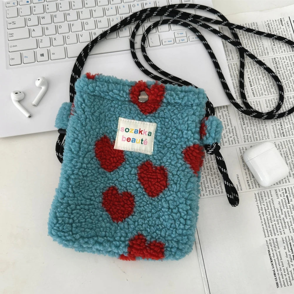 Teddy Fur Plush Pattern Shoulder Bag