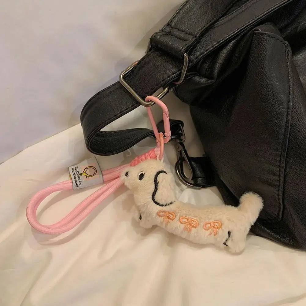 1PCS Cute Key Pendant Bag Hanging Decoration Gift Cartoon Animal Dog Dachshund Plush Keychain Puppy Stuffed Keyring - Ice Cream Cake