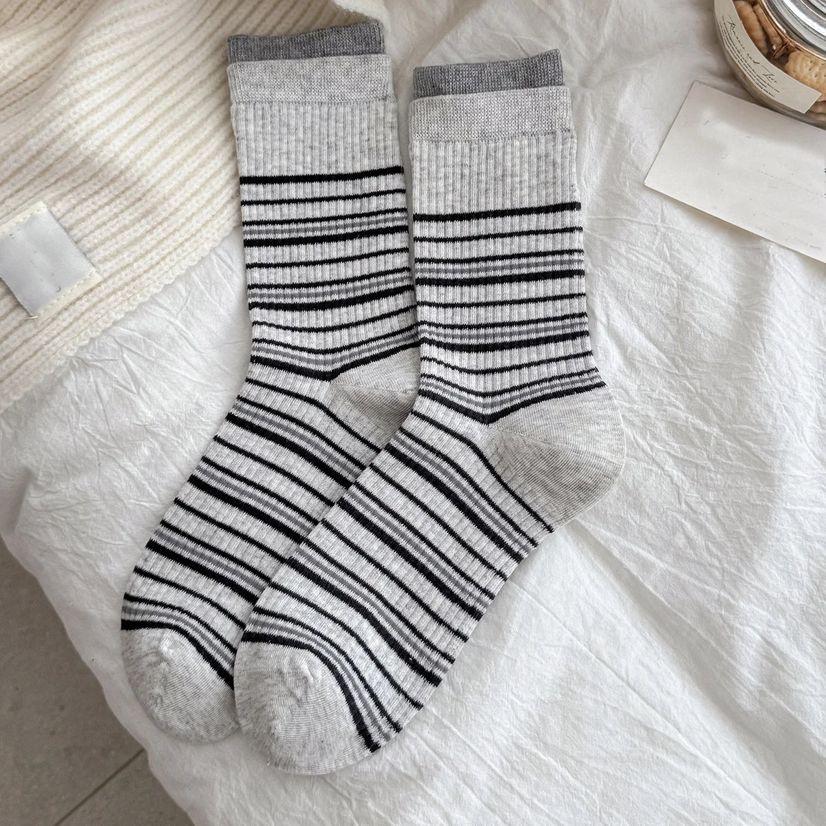 Retro Stripe Crew Socks