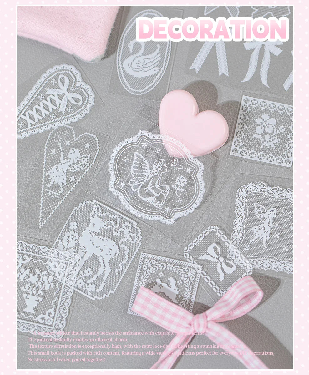 Filet Crochet Lace Sticker Book (30 Sheets)