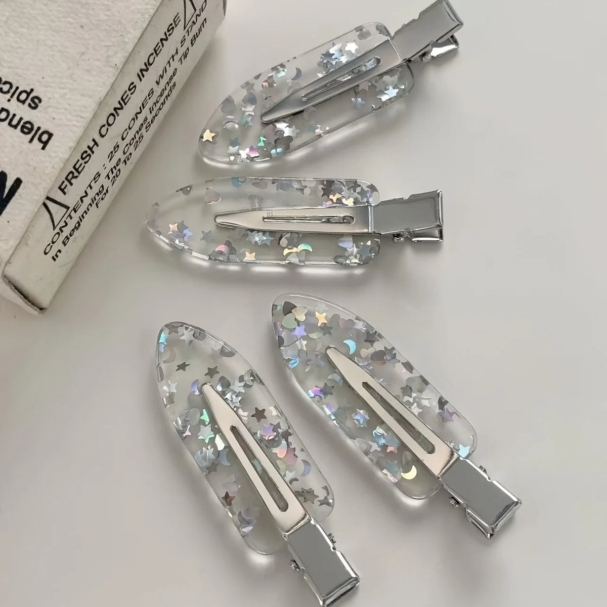 Holographic Sparkle Hair Clip Set