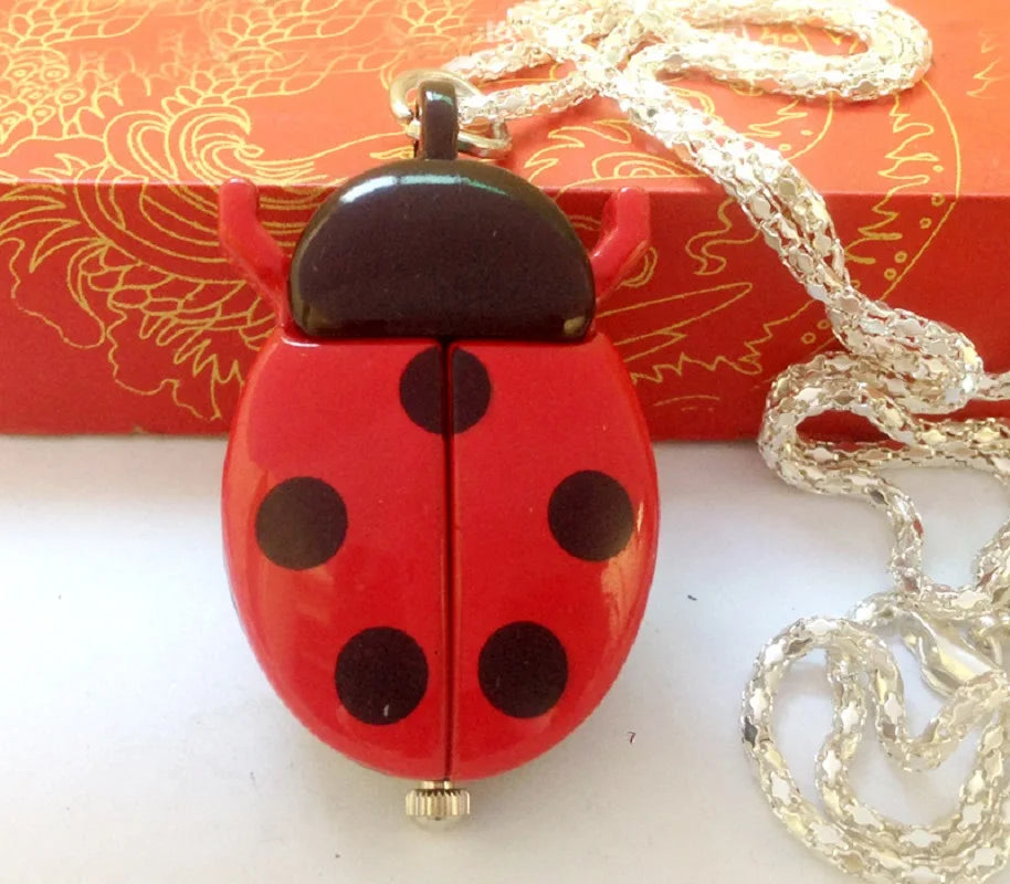 Ladybug Necklace Watch