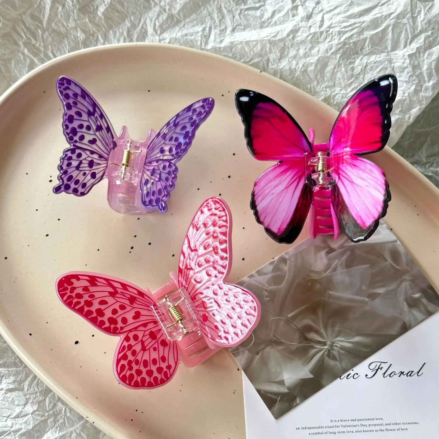 Acrylic Glossy Butterfly Hair Claw