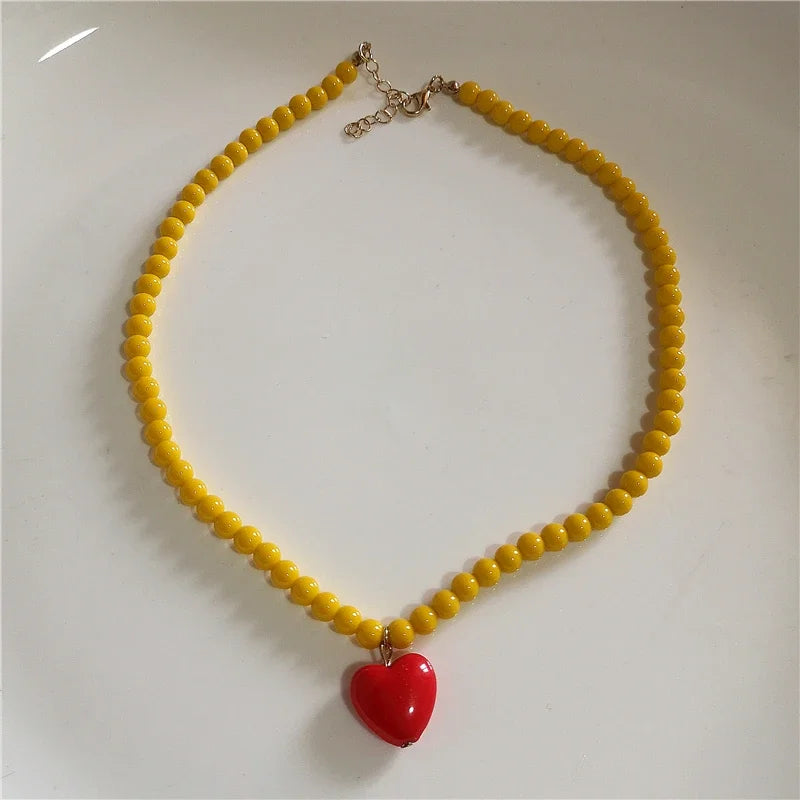 Beaded heart necklace