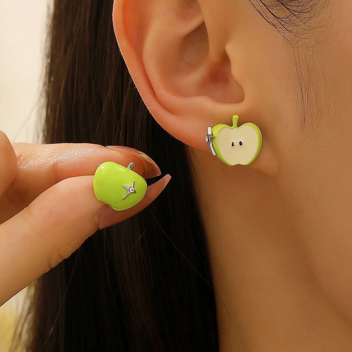 Apple Necklace and Earrings