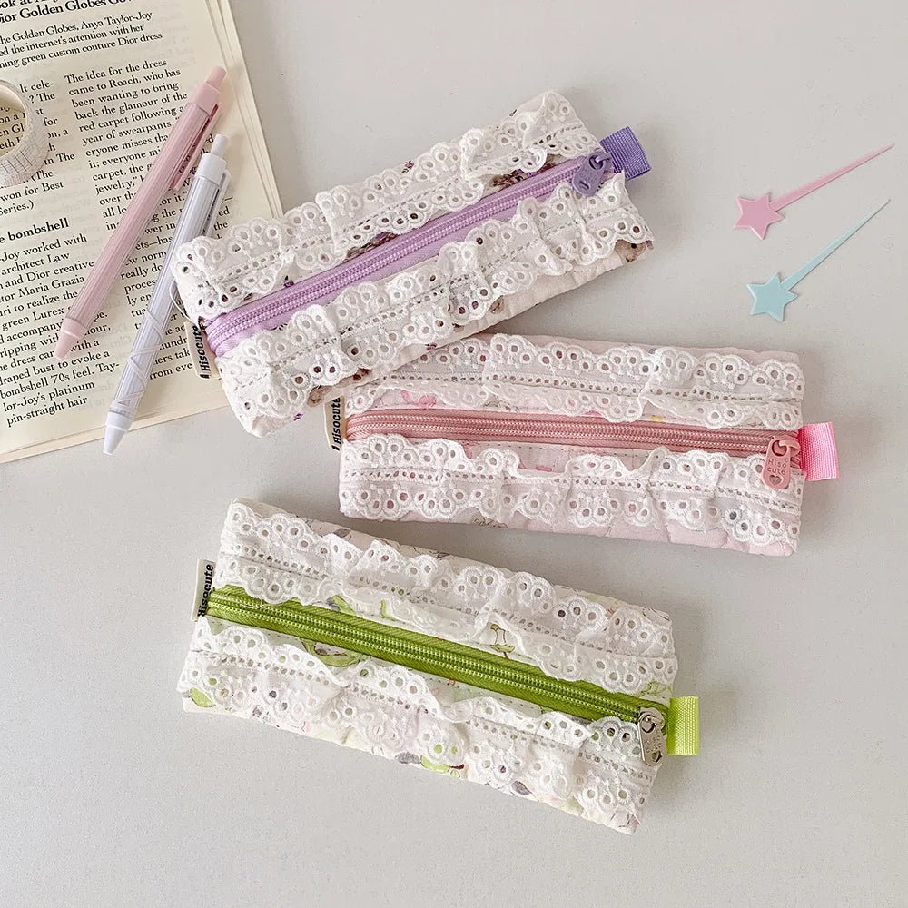 Quilted Lace Pencil Case