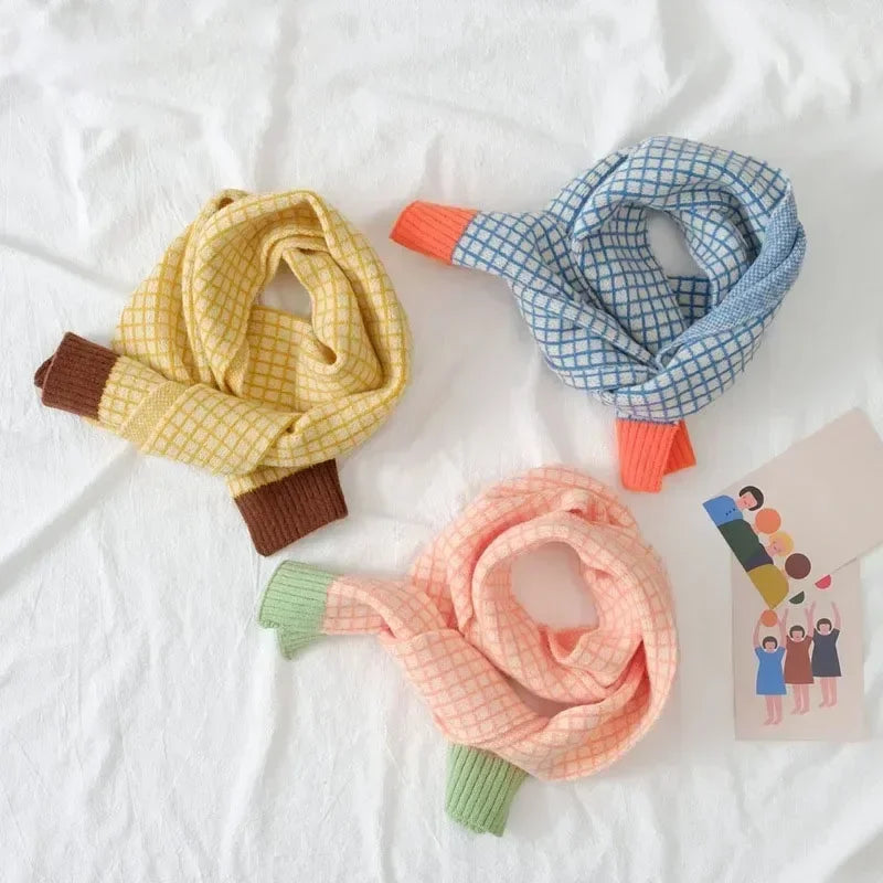 Notebook Grid Pattern Skinny Scarf