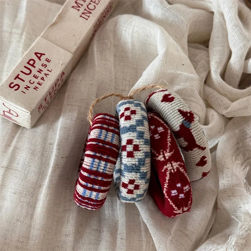 Fair Isle Colourwork Knit Hair Tie Set (Set of 4 Ties)