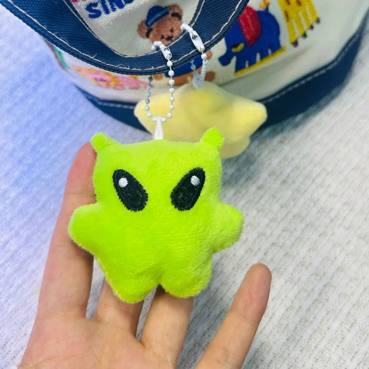 Plush Alien Keychain Bag Charm