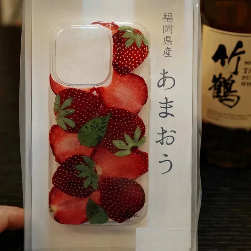 INS Korean Style Red Strawberry Cartoon Cute Phone Case For iPhone 17 Air 16 15 14 13 12 11 Pro XR XS X Max 7 8 Plus Y2K Cover - Ice Cream Cake