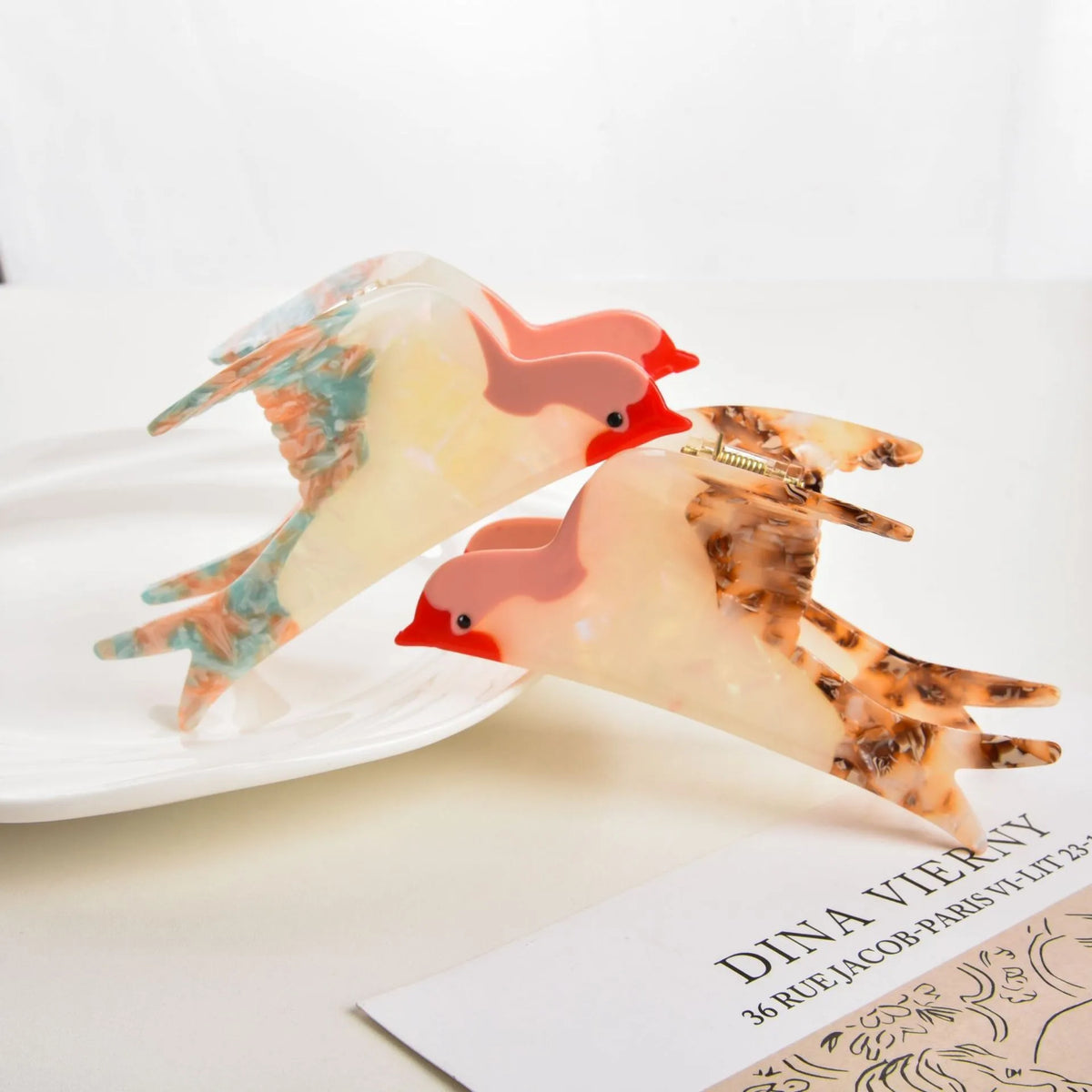 Glossy Acrylic Sparrow Hair Claw Clip
