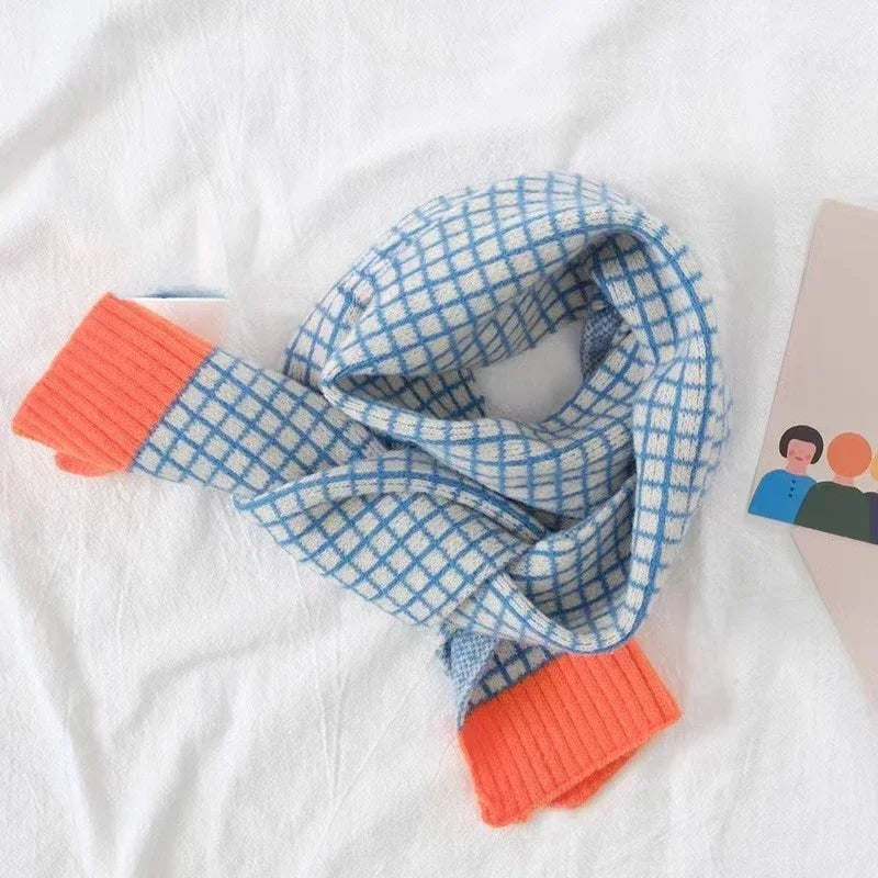 Notebook Grid Pattern Skinny Scarf