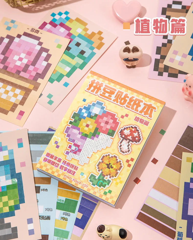 Colour By Numbers Pixel Sticker Book (4 Designs) - Ice Cream Cake