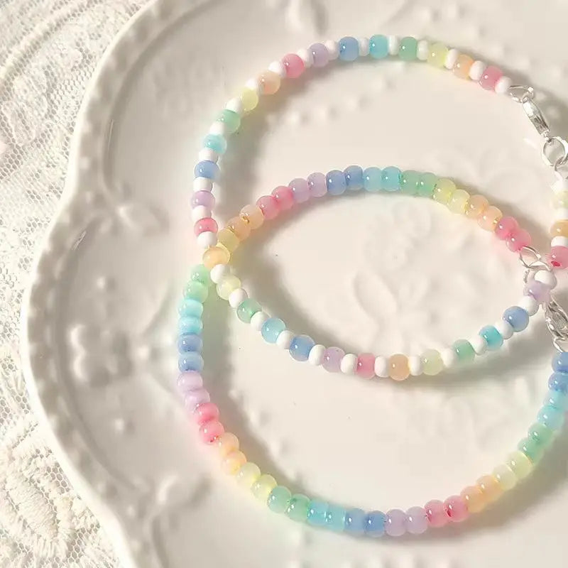 Pastel Rainbow Beaded Bracelet