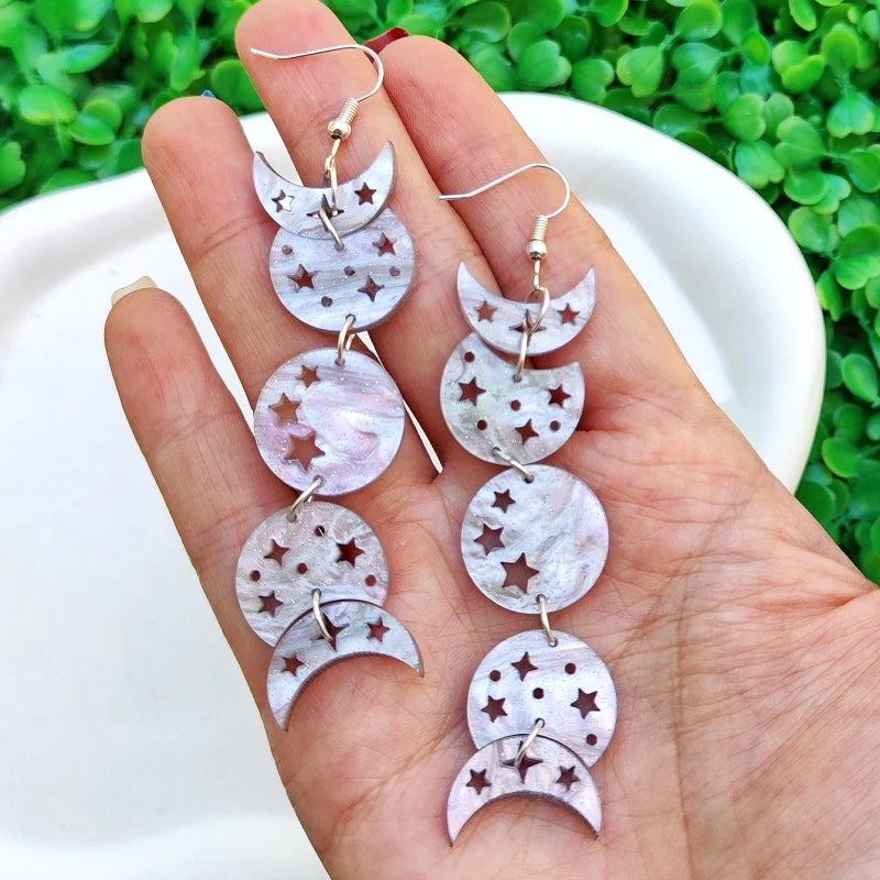 Moon Phases Drop Earrings