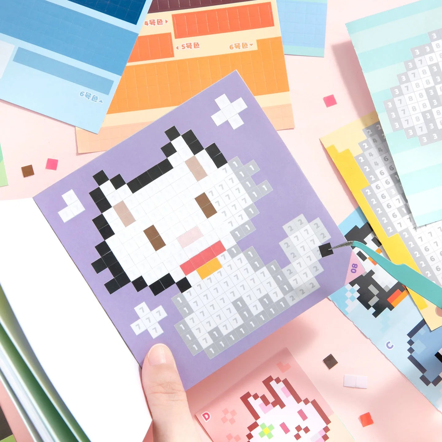 Pixel Art Colouring Sticker Book (4 Designs)