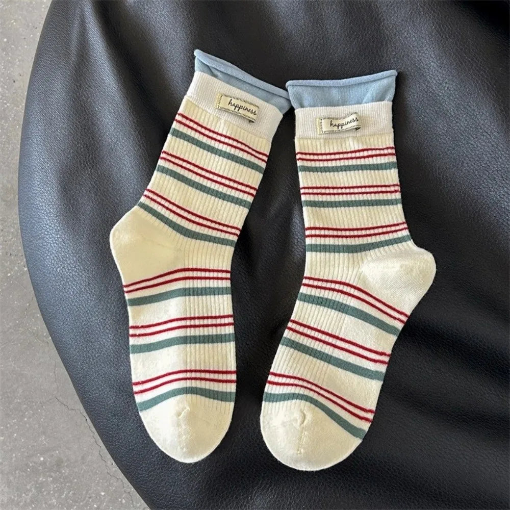 Pastel Stripe Crew Socks