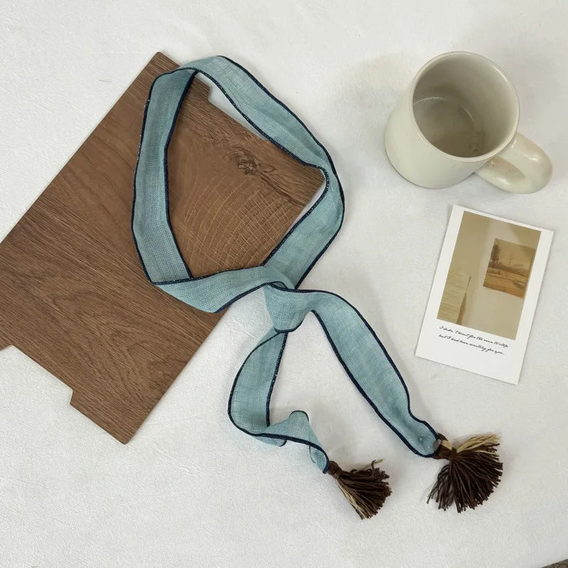 Skinny Tassel Scarf - Ice Cream Cake