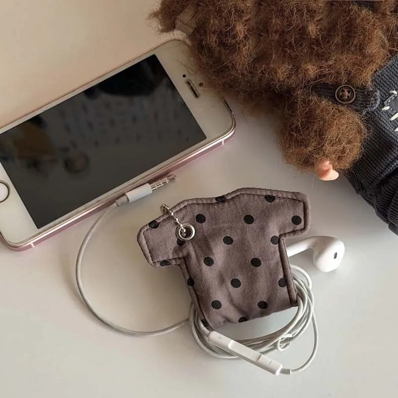 Mini T-Shirt Shaped Cable Tidy Clip-On Keychain Charm