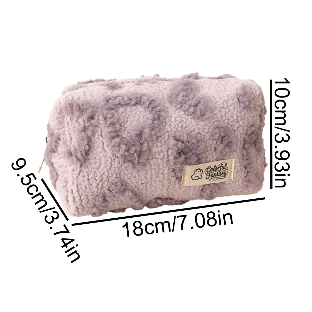 Cute Plush Heart-Shaped Pencil Case, Valentine's Day Gift for Her, Office Study Stationery Organizer, Portable Clutch Bag - Ice Cream Cake