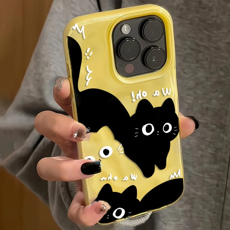 Black Cat Couple iPhone Case