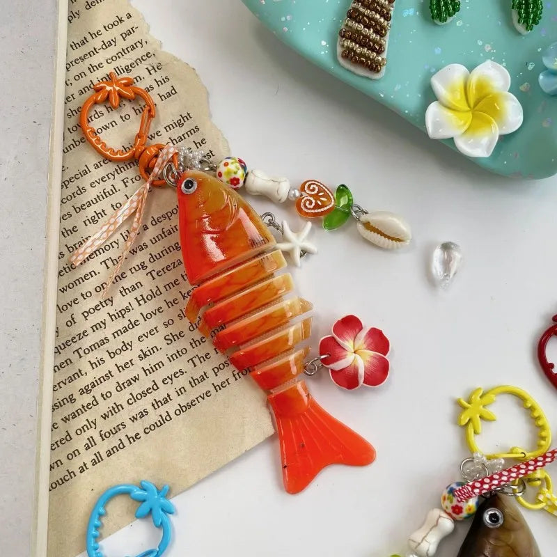 Funny Goldfish Series Resin Keychain Ocean Style Simulated Fish Keyrings For Bag Pendant Goldfish Keychains Wholesale Custom - Ice Cream Cake