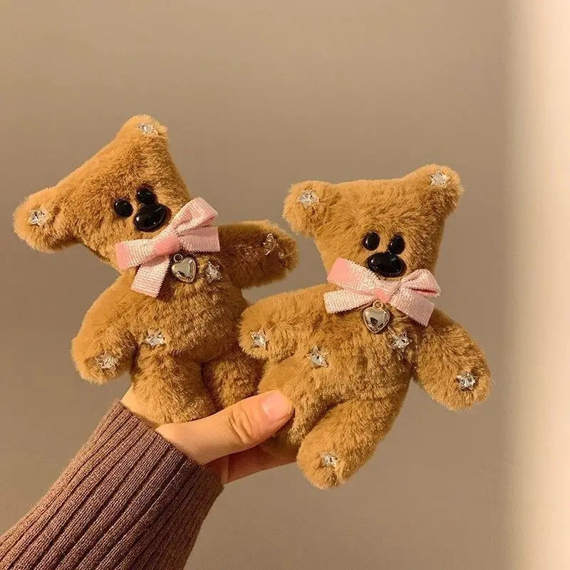 Plush Stylish Sparkling Teddy Bear Hair Clip