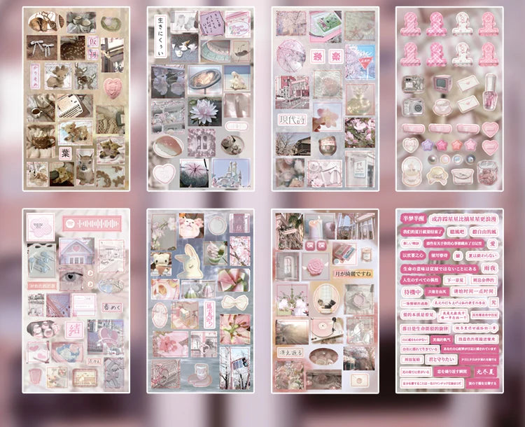 20sheets Kawaii Ins Japanese Korean Aesthetic Stationery Stickers Creative Collage Junk Journal Planner Handbook DIY Scrapbook - Ice Cream Cake