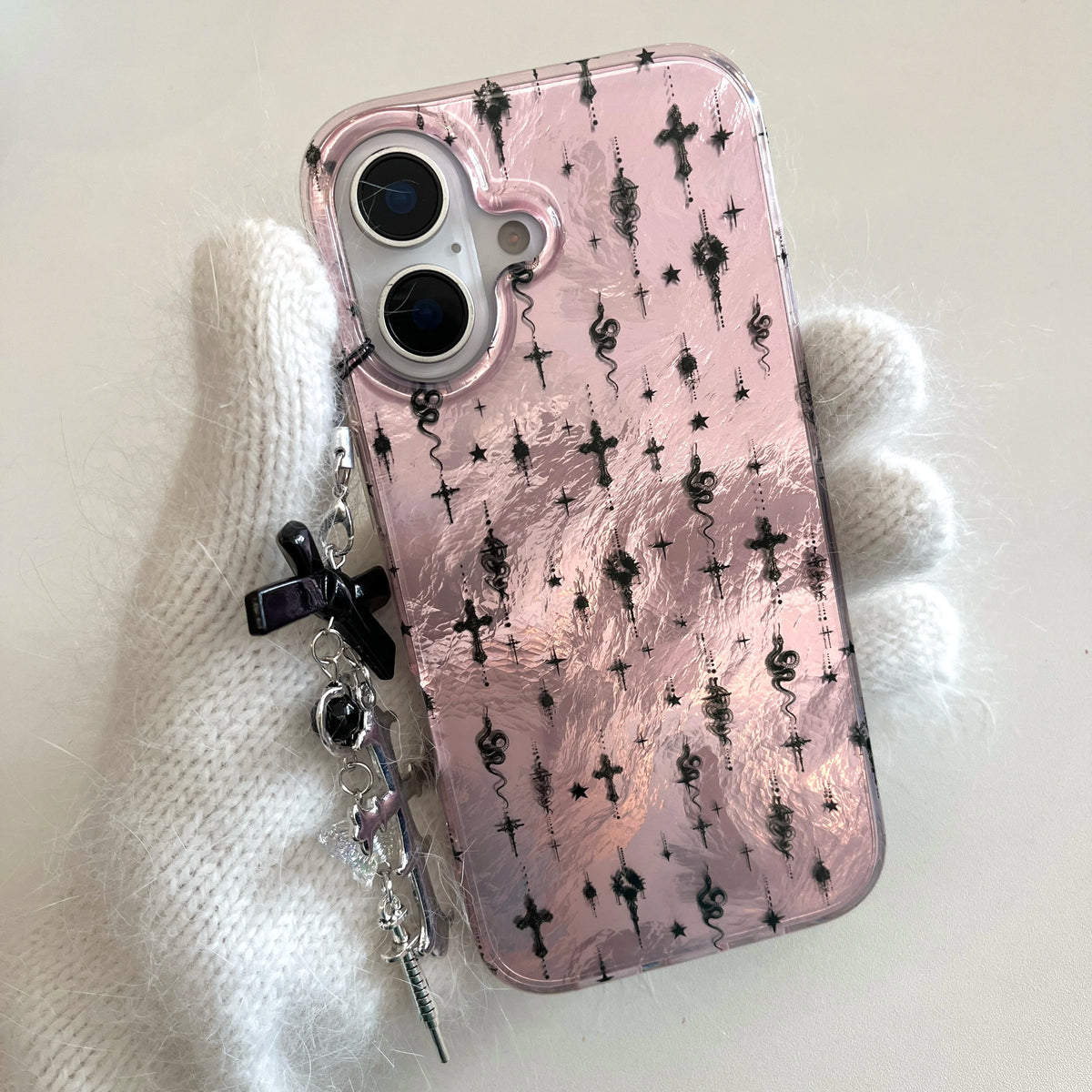 y2k Cross Pattern iPhone Case