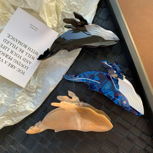 Blue Whale Acrylic Claw Clip (3 Colours)