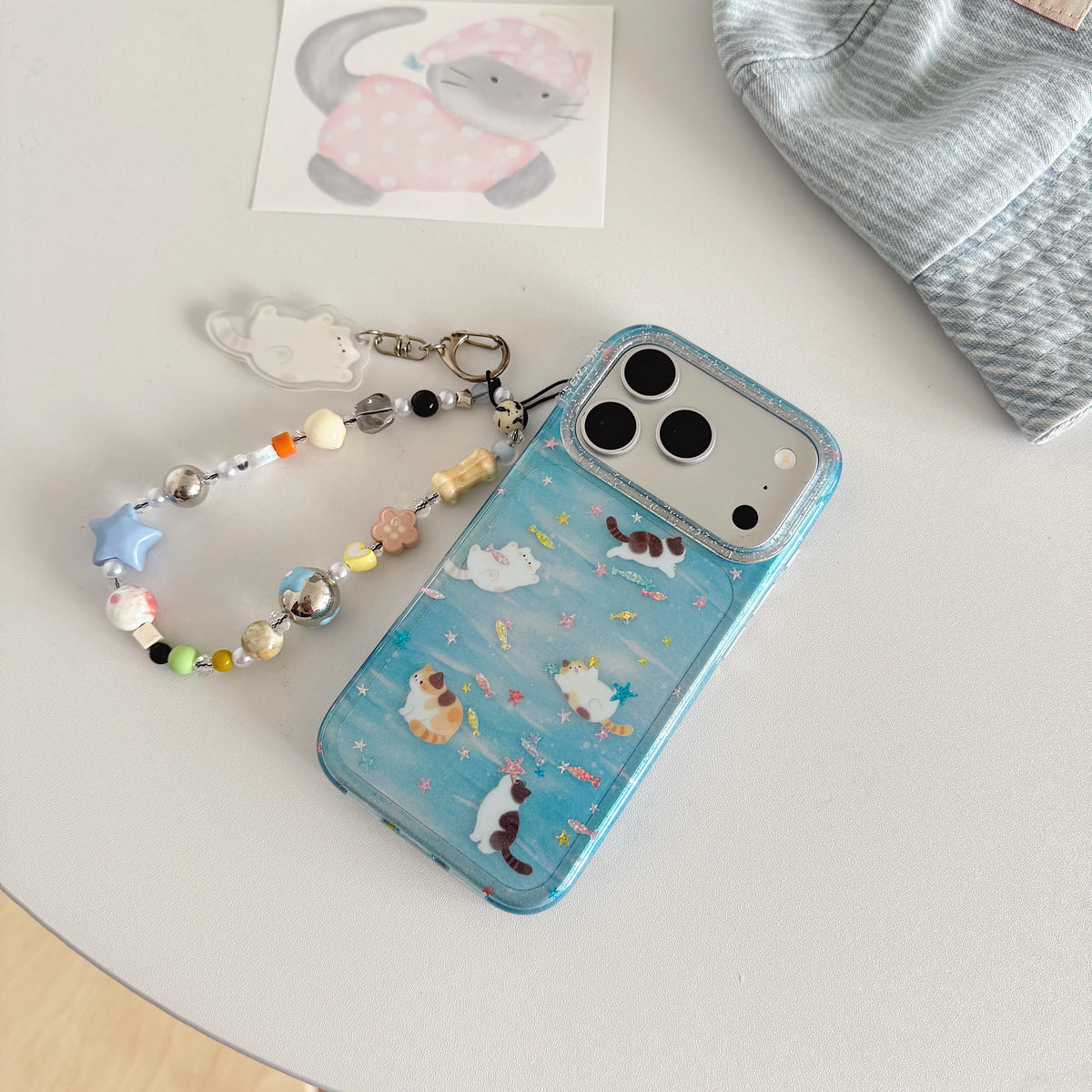 Glittery Kitty Cat Aquarium iPhone Case