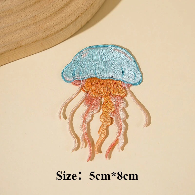 Sealife Embroidered Iron-On Patch