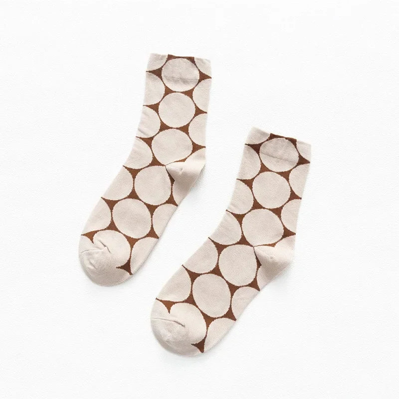 Stylish Dot Crew Socks - Ice Cream Cake