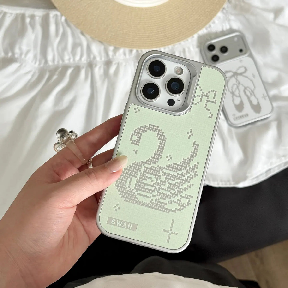 Swan Lake Lace Doily iPhone Case