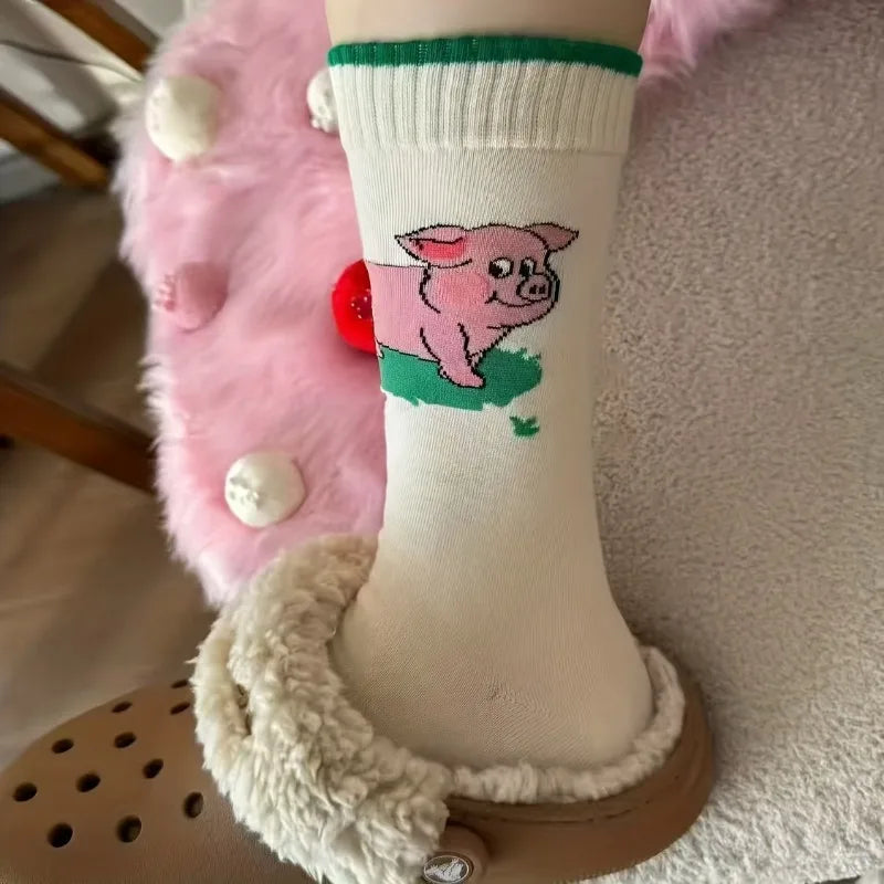Happy Pig Crew Sock Set (Set of 3 Pairs)