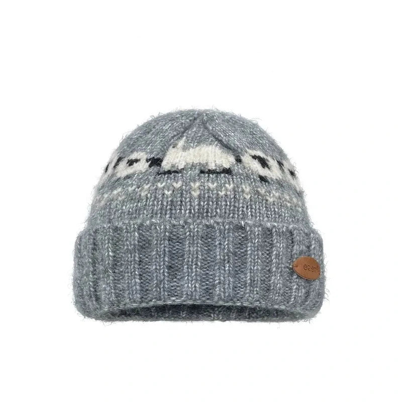 Sheep and Alpaca Farm Fair Isle Knit Beanie Hat