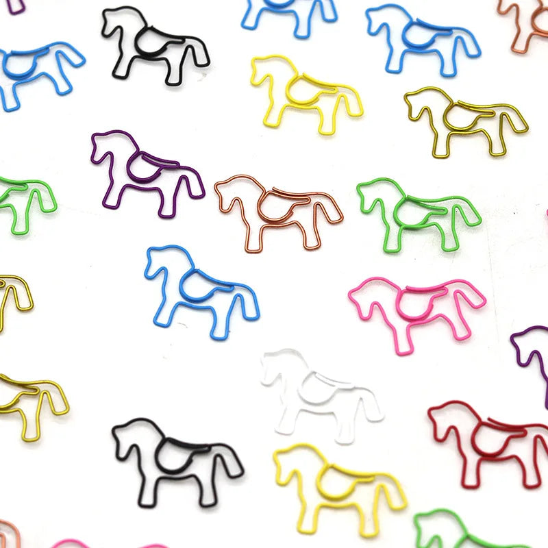 20-100pcs Color Pony Horse Paper Clip Special-shaped Paper Clip Animal Papeclips Creative Stationery Office School Supplies - Ice Cream Cake