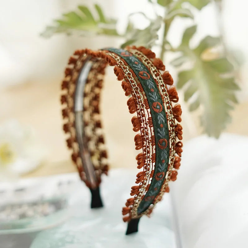Floral Embroidery Headband