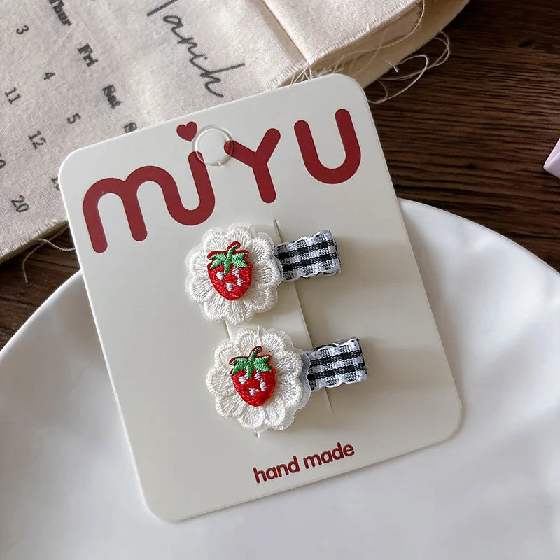 Cottagecore Fruit and Star Hair Clip Set - Ice Cream Cake