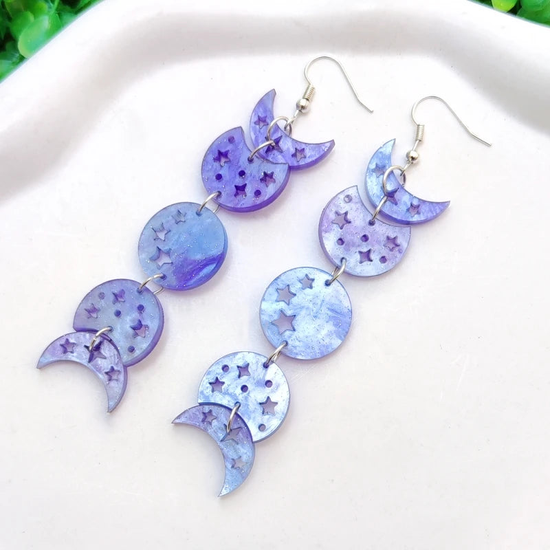Moon Phases Drop Earrings