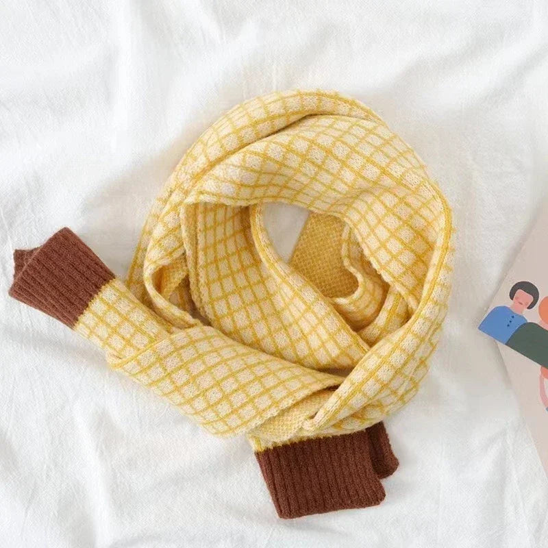 Notebook Grid Pattern Skinny Scarf