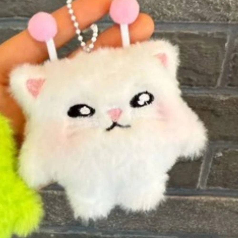 Alien Cat Plush Character Charm Keychain