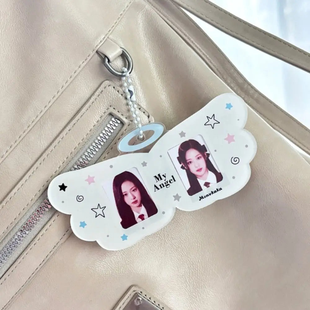 INS Angel Wings Card Sleeve Pendant Bag Pendant DIY Design Card Cover Clear Photocard Holder - Ice Cream Cake